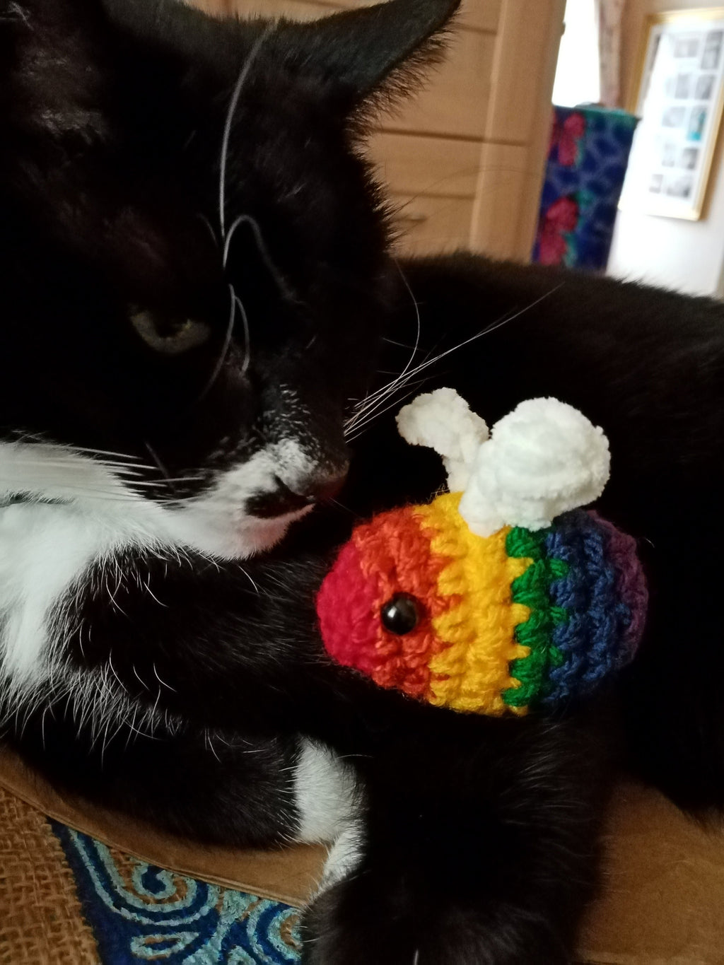 Cat Approved Crocheted Pride Bees | Available with or Without Keyring