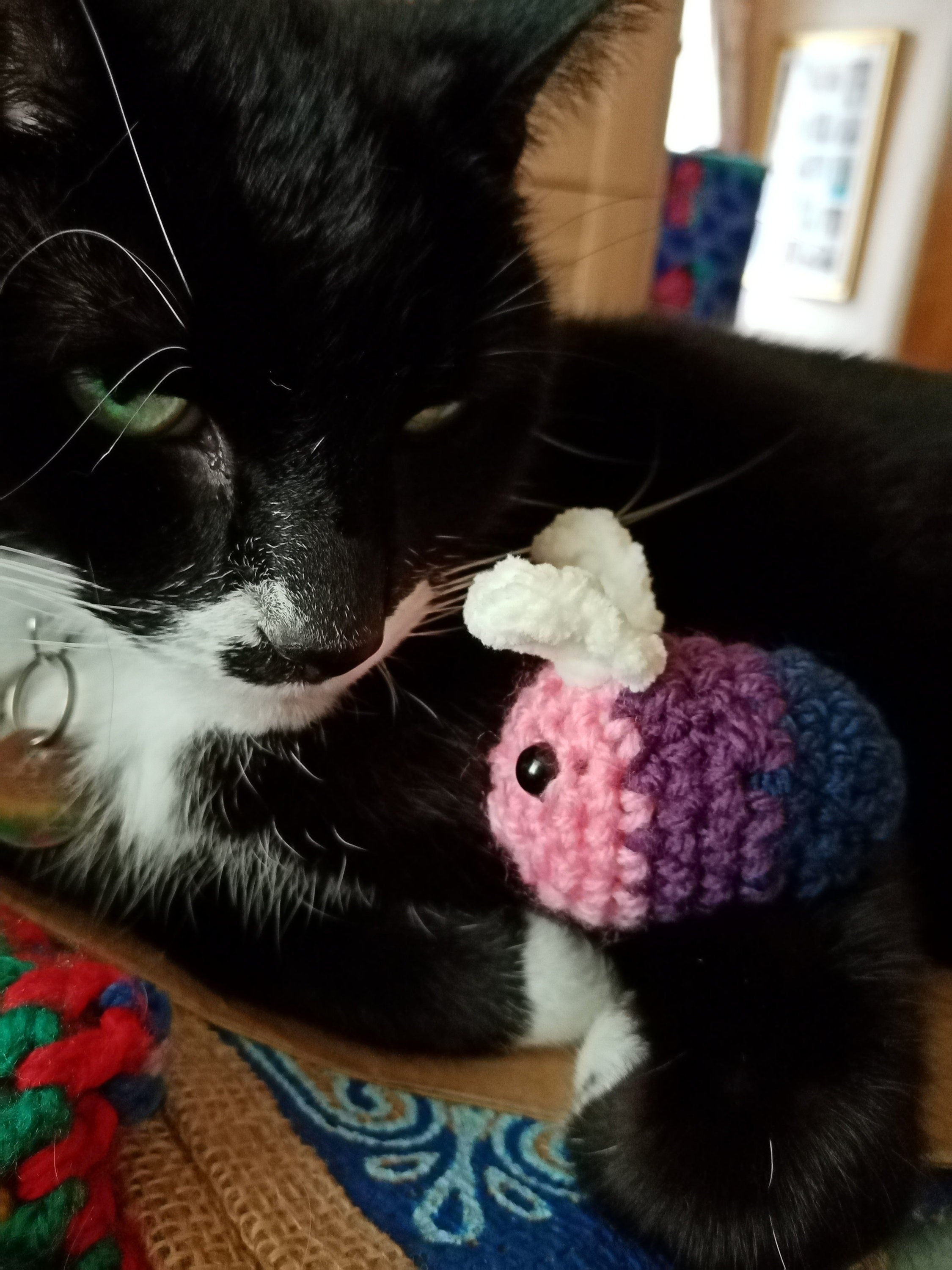 Cat Approved Crocheted Pride Bees | Available with or Without Keyring