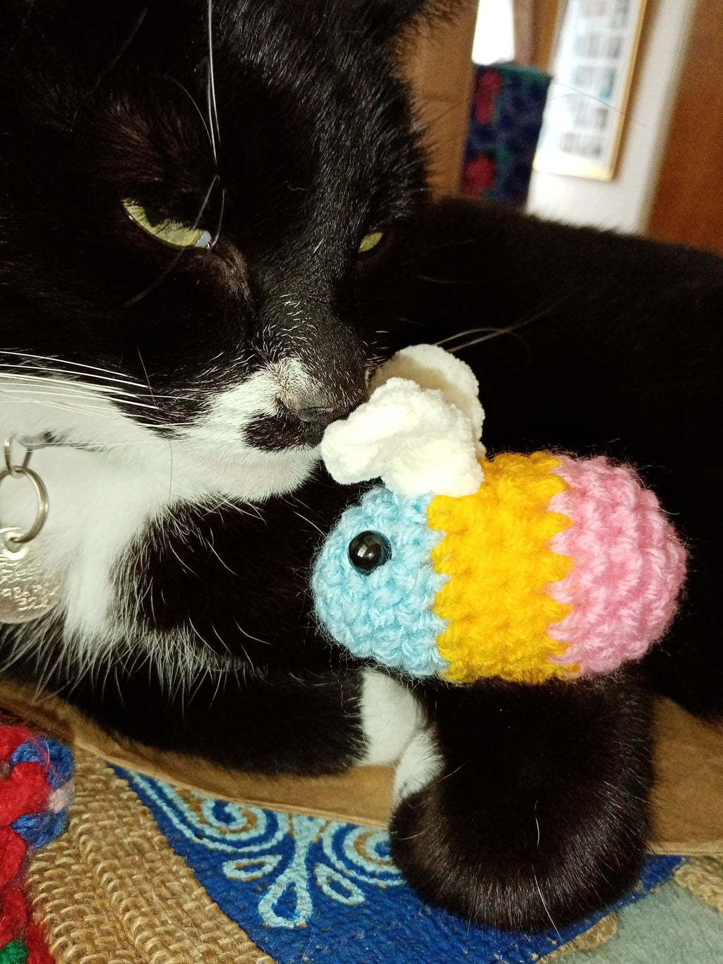 Cat Approved Crocheted Pride Bees | Available with or Without Keyring