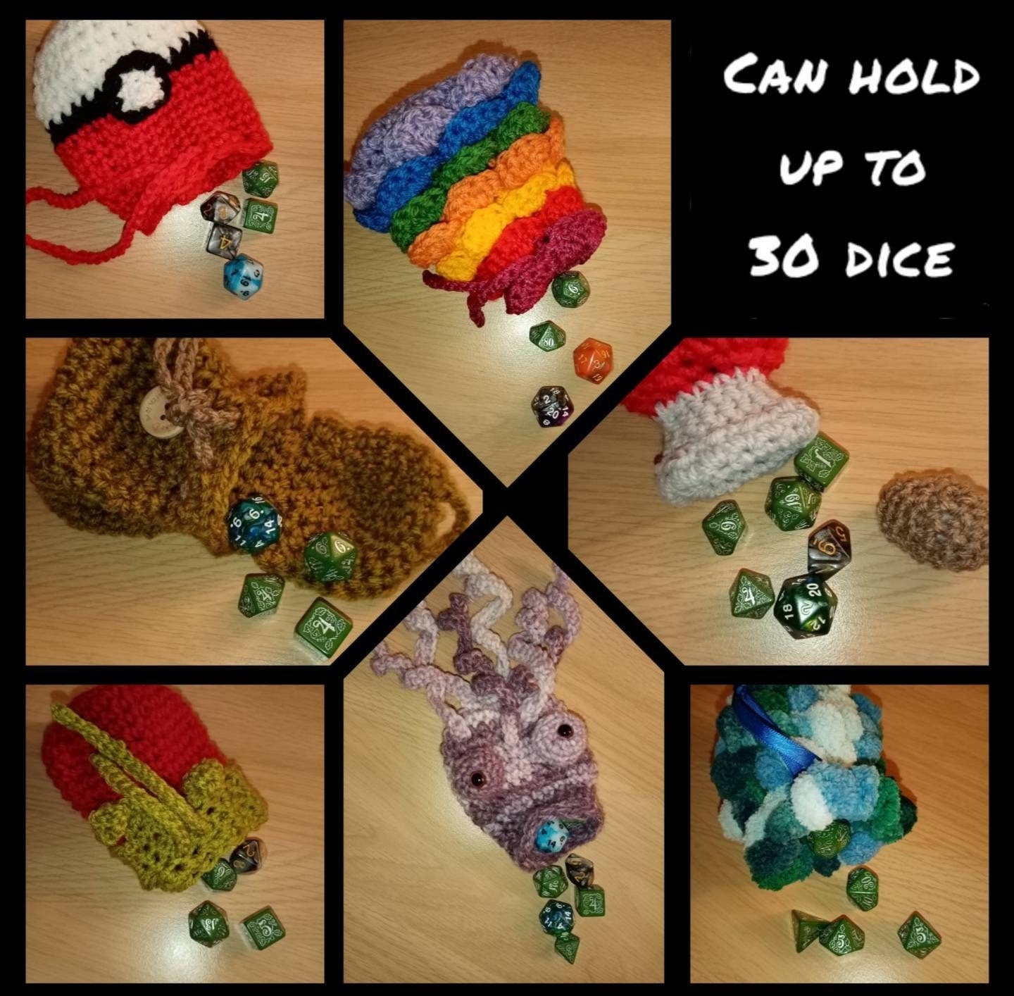 Crocheted DnD Dice Bags | Dungeons and Dragons